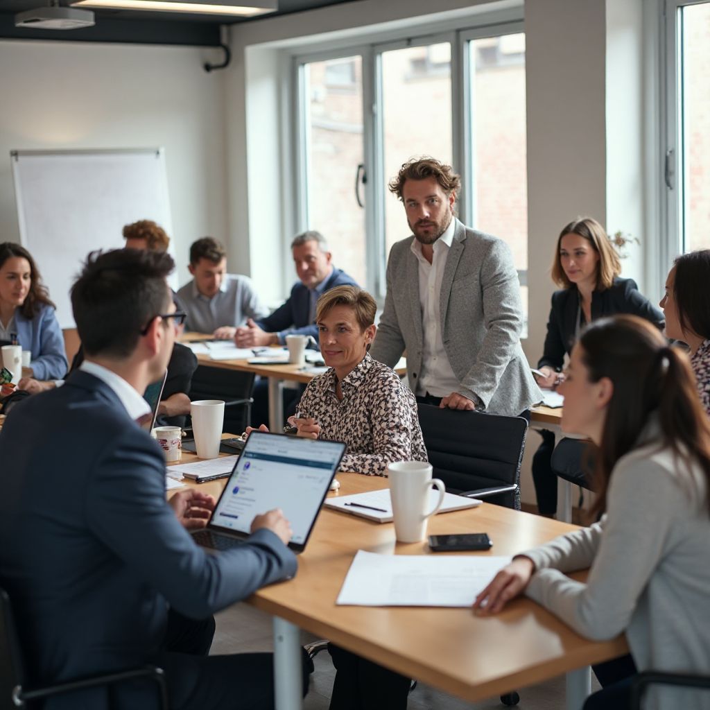 Echipa noastră ghidând un workshop despre formarea obiceiurilor